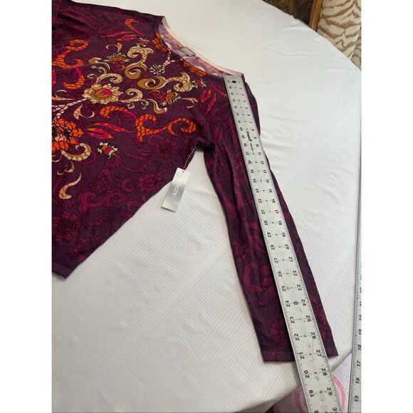 NWT Chico’s Mixed Soirée Boat Neck Pullover Sweater Purple Size 3 US XL New - Picture 4 of 7